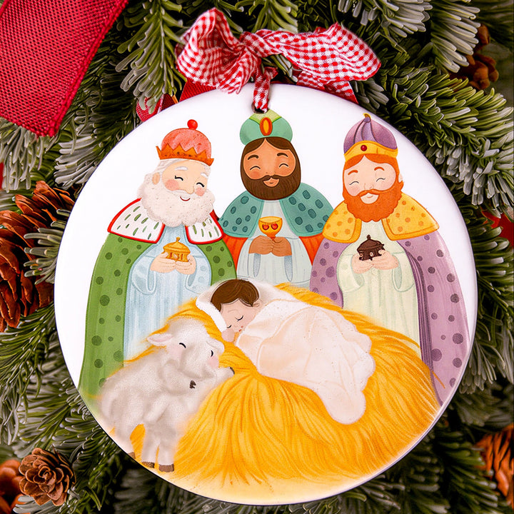 Medallón Reyes y Jesusito 15 cm