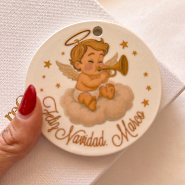 Medallón Celestín Navidad Angelito 7 cm