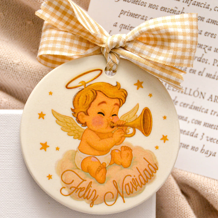 Medallón Celestín Navidad Angelito 7 cm