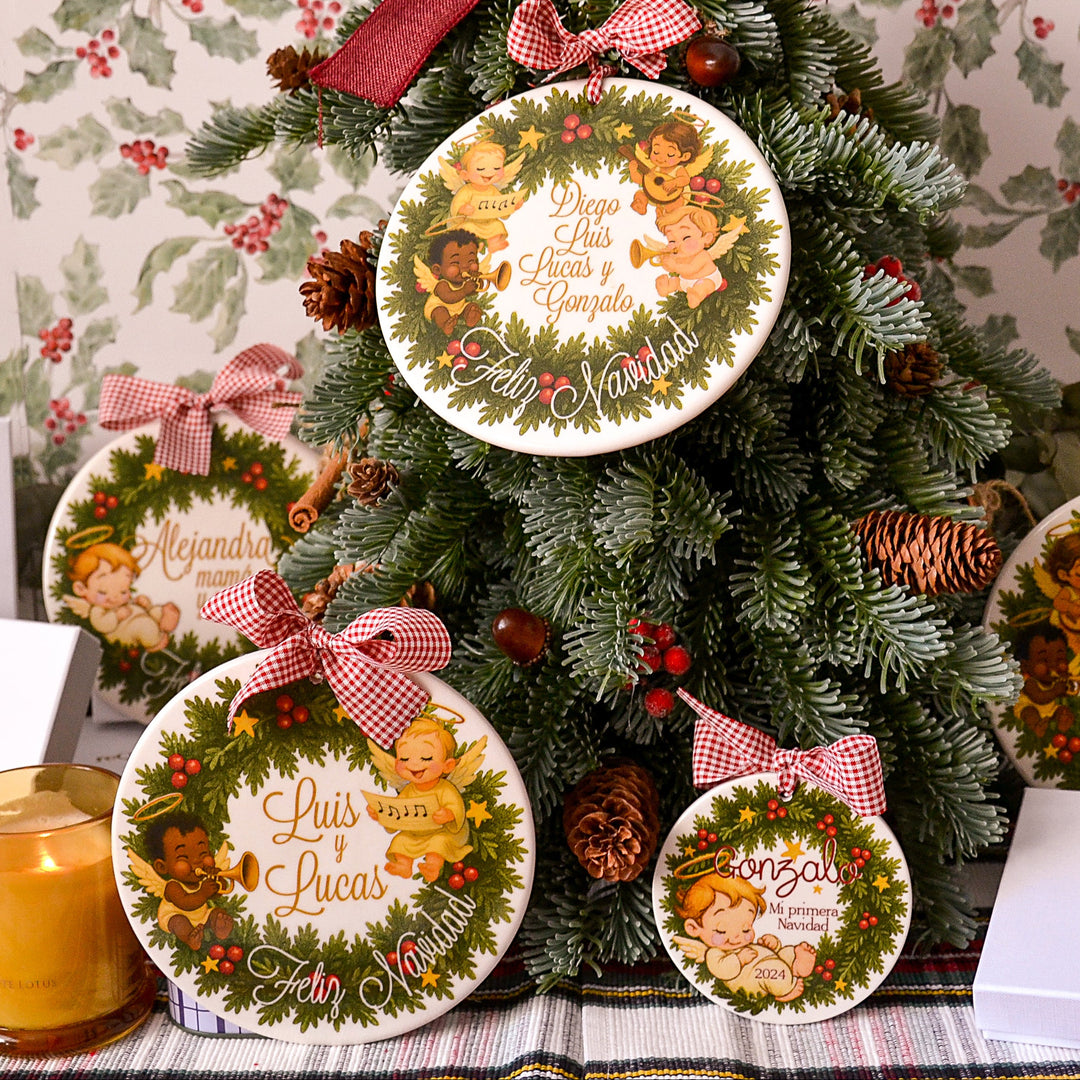 Corona la Pandilla del Belén 4 ángelitos (15 cm)