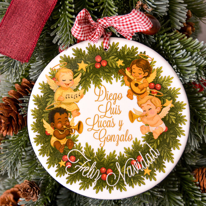 Corona la Pandilla del Belén 4 ángelitos (15 cm)