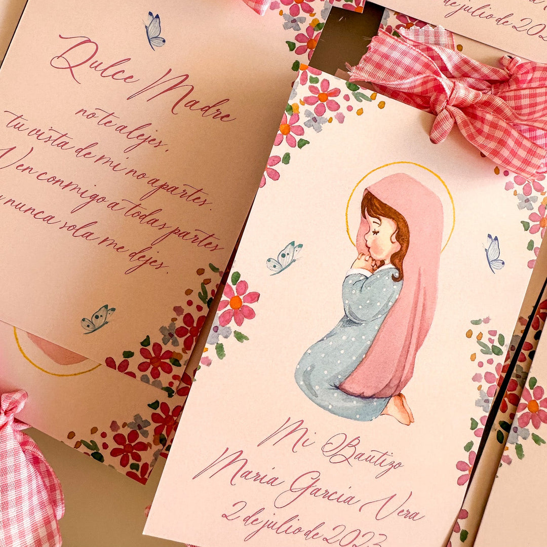 Recordatorio de Bautizo Virgencita niña