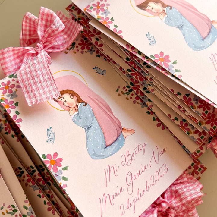 Recordatorio de Bautizo Virgencita niña