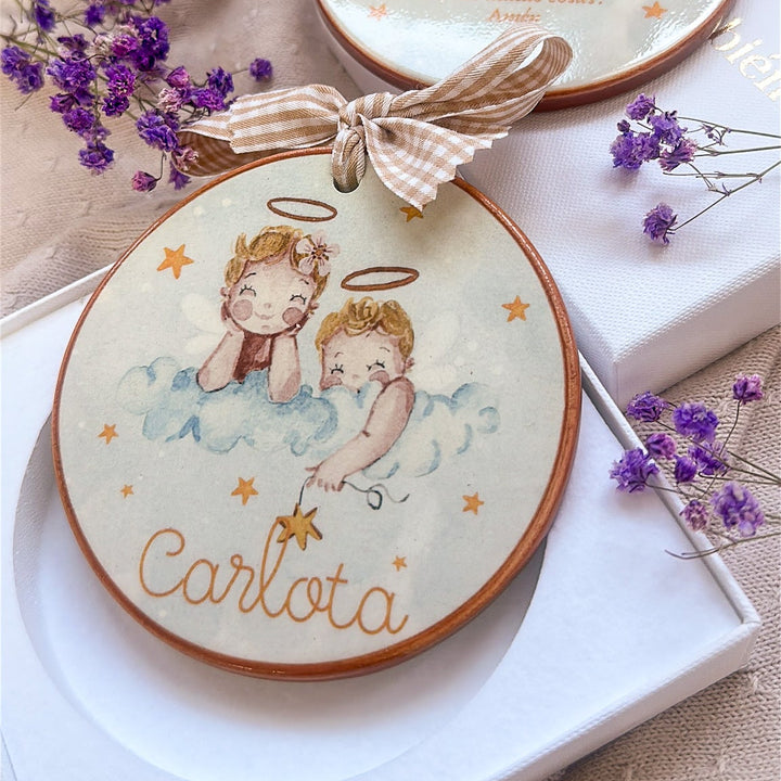 Medallón Angelitos peque con oración